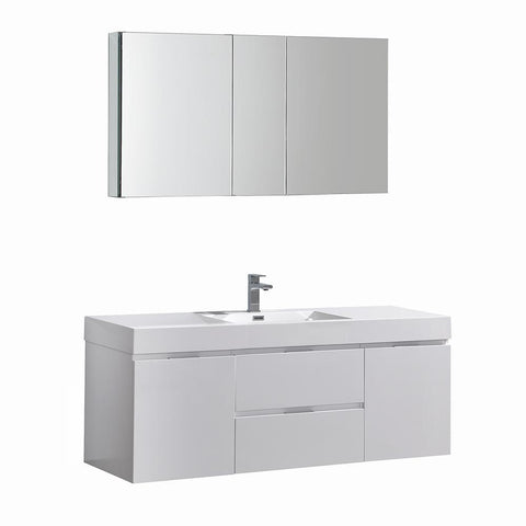 Image of Valencia 60" Wall Hung Vanity FVN8360WH-FFT1030BN