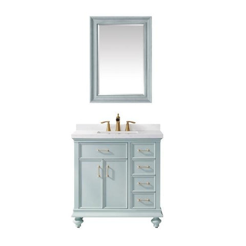 Image of Vinnova Charlotte 36" Transitional Green Vanity Set 735036-FG-CQS