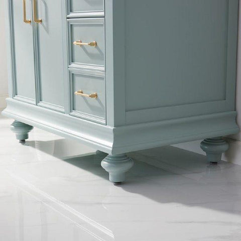 Image of Vinnova Charlotte 36" Transitional Green Vanity with Carrara White Composite Stone 735036-FG-CQS-NM
