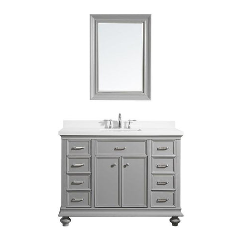 Image of Vinnova Charlotte 48" Transitional Grey Single Sink Vanity Set 735048-GR-CQS