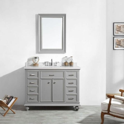 Image of Vinnova Charlotte 48" Transitional Grey Single Sink Vanity Set 735048-GR-CQS