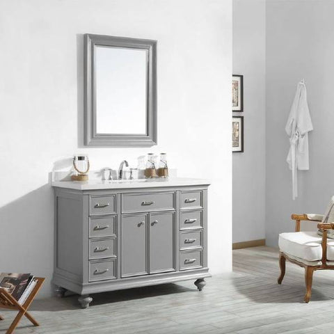 Image of Vinnova Charlotte 48" Transitional Grey Single Sink Vanity Set 735048-GR-CQS