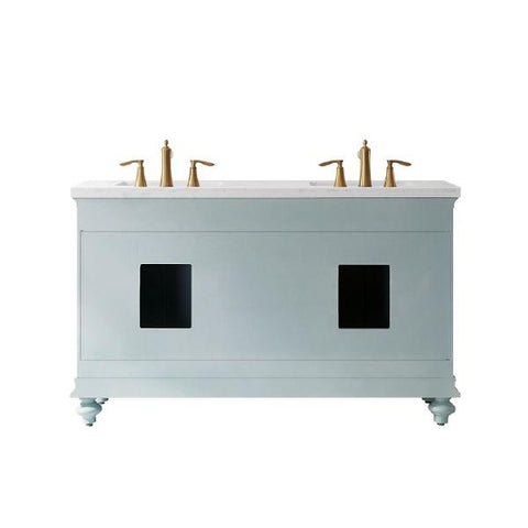 Image of Vinnova Charlotte 60" Transitional Green Double Sink Vanity Set 735060-FG-CQS