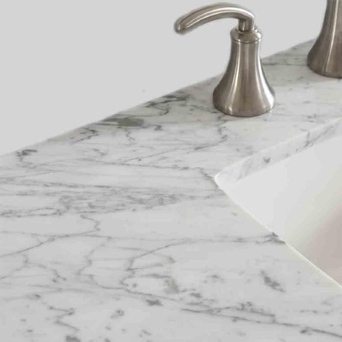 Vinnova Florence 30" Grey Transitional Single Sink Vanity Set w/ Carrara Marble Countertop