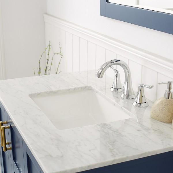 Vinnova Florence 36" Royal Blue Single Sink Vanity Set w/ Carrara White Marble Countertop 713036-RB-CA