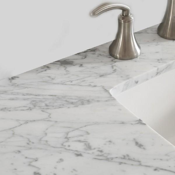 Vinnova Florence 36" Transitional Grey Single Sink Vanity w/ Carrara White Marble Countertop