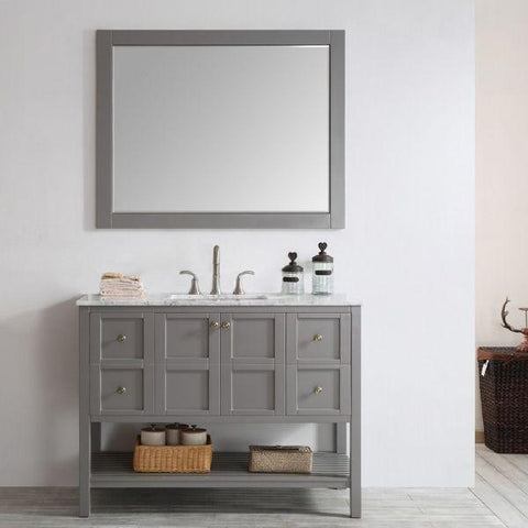 Image of Vinnova Florence 48" Transitional Grey Single Sink Vanity Set 713048-GR-CA