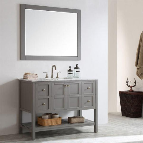 Image of Vinnova Florence 48" Transitional Grey Single Sink Vanity Set 713048-GR-CA