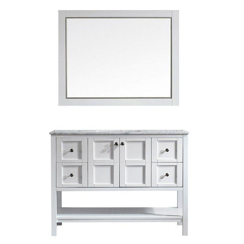 Image of Vinnova Florence 48" Transitional White Single Sink Vanity Set 713048-WH-CA 713048-WH-CA