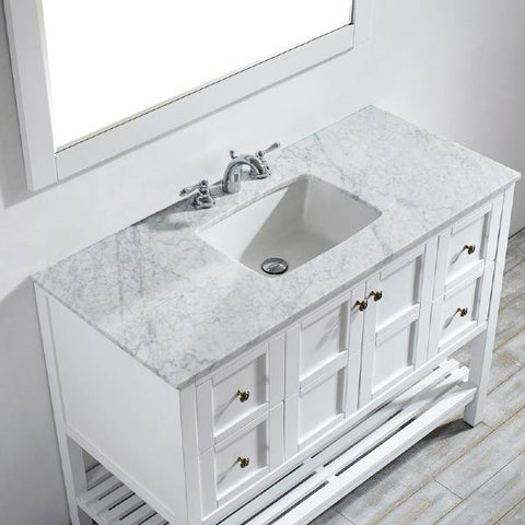 Image of Vinnova Florence 48" Transitional White Single Sink Vanity Set 713048-WH-CA 713048-WH-CA