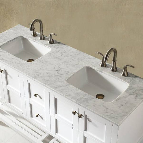 Image of Vinnova Florence 60" Transitional White Double Sink Vanity 713060-WH-CA-NM