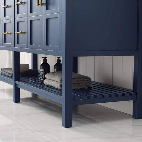 Image of Vinnova Florence 72" Transitional Royal Blue Double Sink Vanity Set 713072-RB-CA 713072-RB-CA