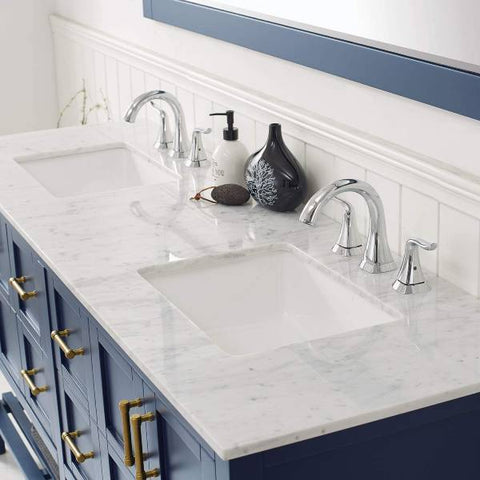 Image of Vinnova Florence 72" Transitional Royal Blue Double Sink Vanity Set 713072-RB-CA 713072-RB-CA