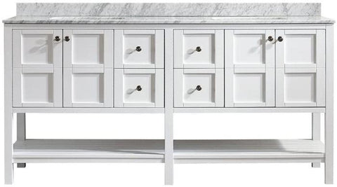 Image of Vinnova Florence 72" Transitional White Double Sink Vanity 713072-WH-CA-NM 713072-WH-CA-NM