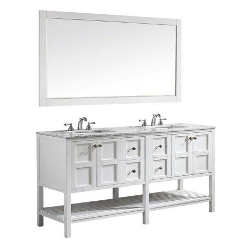 Image of Vinnova Florence 72" Transitional White Double Sink Vanity Set 713072-WH-CA 713072-WH-CA