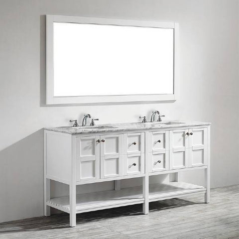 Image of Vinnova Florence 72" Transitional White Double Sink Vanity Set 713072-WH-CA 713072-WH-CA