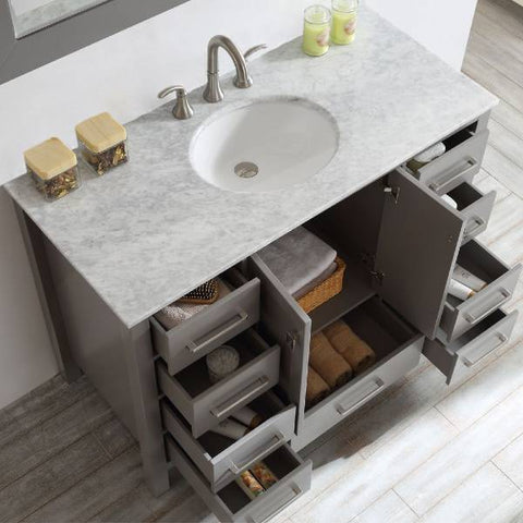 Image of Vinnova Gela 48" Modern Grey Single Sink Vanity Set 723048-GR-CA
