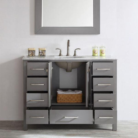 Image of Vinnova Gela 48" Modern Grey Single Sink Vanity Set 723048-GR-CA
