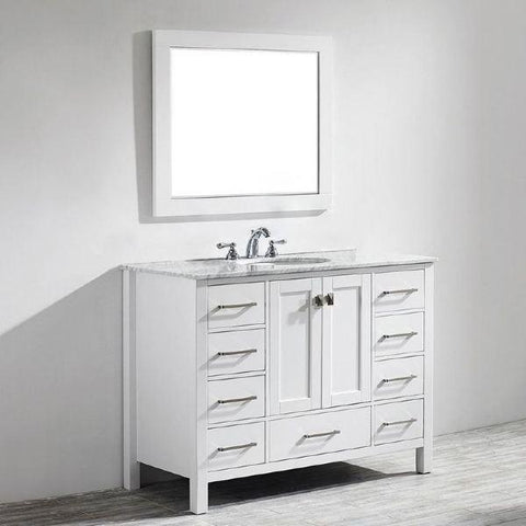 Image of Vinnova Gela 48" Modern White Single Sink Vanity Set