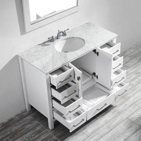 Image of Vinnova Gela 48" Modern White Single Sink Vanity Set