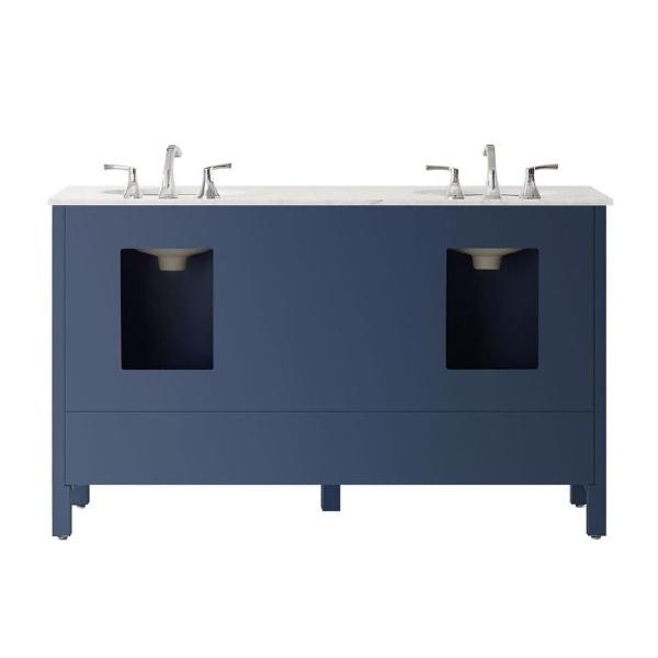 Vinnova Gela 60" Modern Royal Blue Double Sink Vanity Set 723060-RB-CA