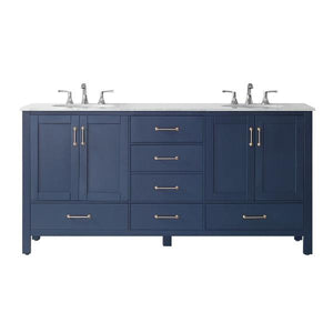 Vinnova Gela 72" Modern Royal Blue Double Sink Vanity 723072-RB-CA-NM