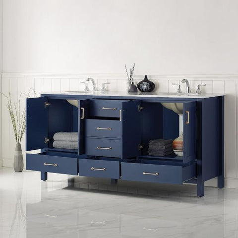Image of Vinnova Gela 72" Modern Royal Blue Double Sink Vanity 723072-RB-CA-NM