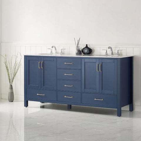 Image of Vinnova Gela 72" Modern Royal Blue Double Sink Vanity 723072-RB-CA-NM