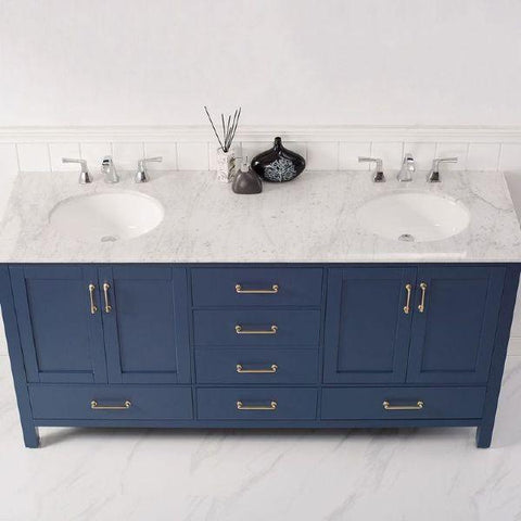 Image of Vinnova Gela 72" Modern Royal Blue Double Sink Vanity 723072-RB-CA-NM