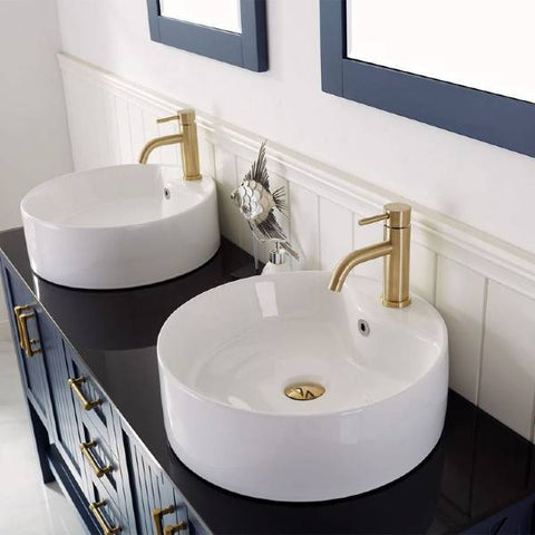 Image of Vinnova Modena 60" Modern Royal Blue Double Sink Vanity Set 756060-RB-BG 756060-RB-BG