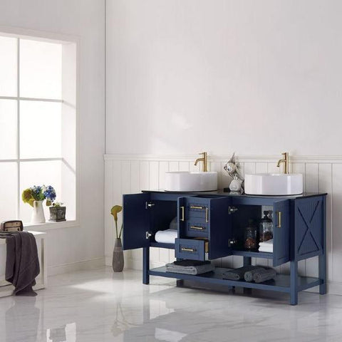 Image of Vinnova Modena 60" Modern Royal Blue Single Sink Vanity 756060-RB-BG-NM