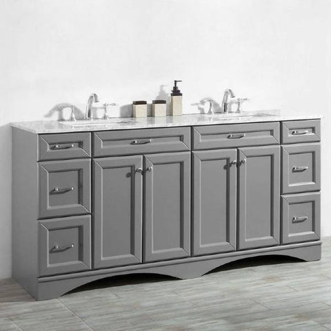 Image of Vinnova Naples 72" Transitional Grey Double Sink Vanity 710072-GR-CA-NM