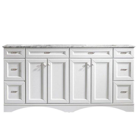 Image of Vinnova Naples 72" Transitional White Double Sink Vanity 710072-WH-CA-NM 710072-WH-CA-NM