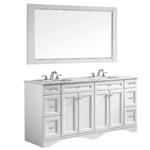 Image of Vinnova Naples 72" Transitional White Double Sink Vanity Set 710072-WH-CA