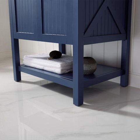 Image of Vinnova Pavia 28” Modern Royal Blue Single Vanity Set with Acrylic under-mount Sink 755028-RB-WH