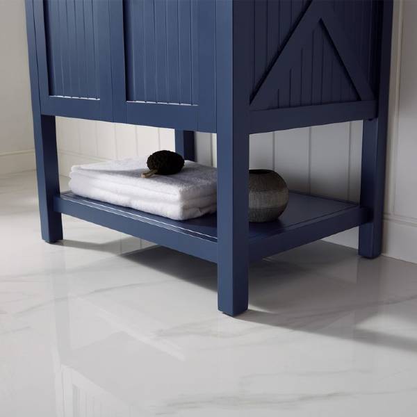 Vinnova Pavia 28” Modern Royal Blue Single Vanity w/ Acrylic under-mount Sink 755028-RB-WH-NM