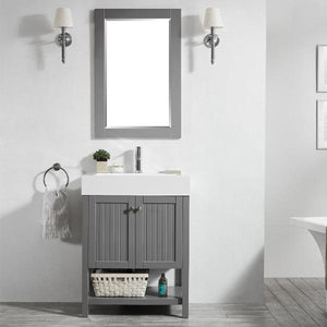 Vinnova Pavia 28” Modern Grey Single Vanity Set with Acrylic under-mount Sink
