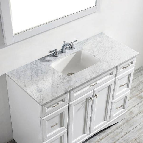 Image of Vinnova Pavia 48” Contemporary White Single Sink Vanity Set 710048-WH-CA