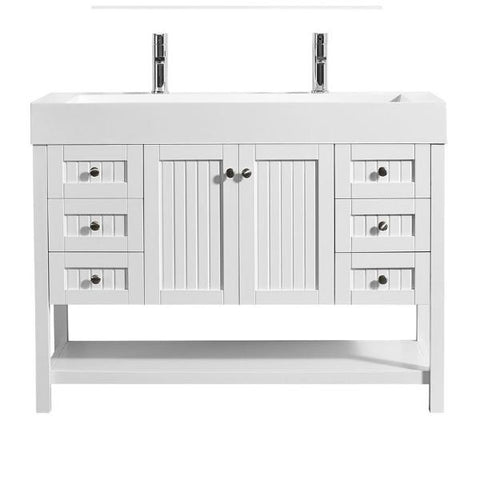 Image of Vinnova Pavia 48” Contemporary White Single Vanity 755048-WH-WH-NM 755048-WH-WH-NM
