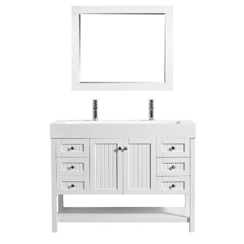 Image of Vinnova Pavia 48” Contemporary White Single Vanity Set 755048-WH-WH 755048-WH-WH