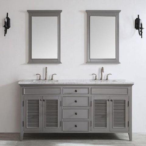 Image of Vinnova Piedmont 72" Transitional Grey Double Sink Vanity Set 708072-GR-CA