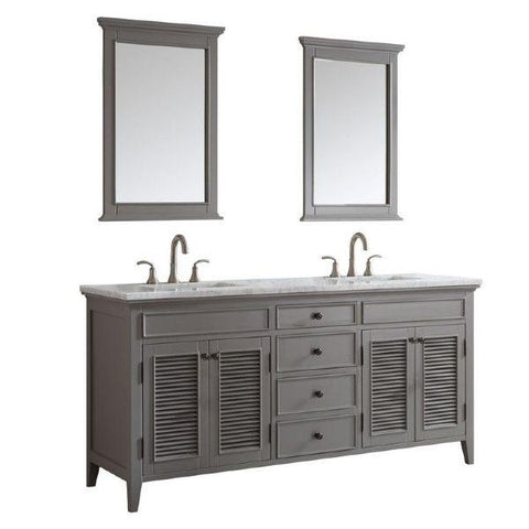 Image of Vinnova Piedmont 72" Transitional Grey Double Sink Vanity Set 708072-GR-CA 708072-GR-CA