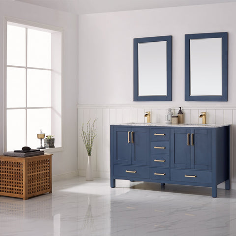 Image of Vinnova Shannon 60" Double Vanity Set in Royal Blue 785060M-RB-WS