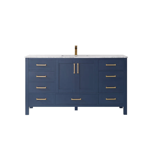 Image of Vinnova Shannon 60" Single Vanity in Royal Blue No Mirror 785060-RB-WS-NM 785060-RB-WS-NM