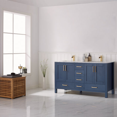 Image of Vinnova Shannon 60" Single Vanity in Royal Blue No Mirror 785060-RB-WS-NM 785060-RB-WS-NM