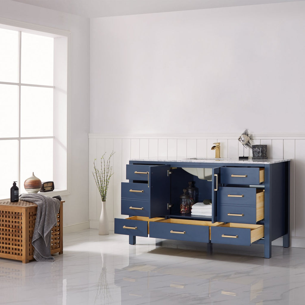 Vinnova Shannon 60 Single Vanity In Royal Blue No Mirror 785060 RB WS vinnova-shannon-60-single-vanity-in-royal-blue-no-mirror-785060-rb-ws