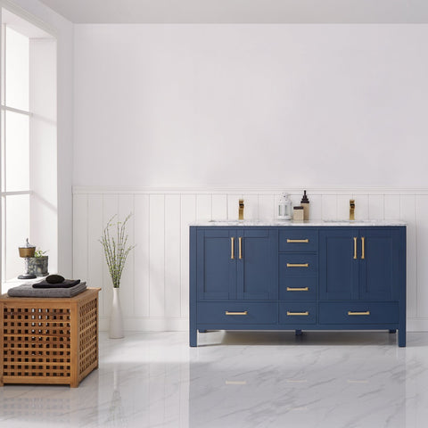 Image of Vinnova Shannon 60" Single Vanity in Royal Blue No Mirror 785060-RB-WS-NM 785060-RB-WS-NM