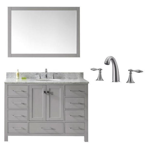 Image of Virtu Caroline Ave 48 Cashmere Single Bathroom Vanity w/ White Top GS-50048 GS-50048-WMRO-CG-001