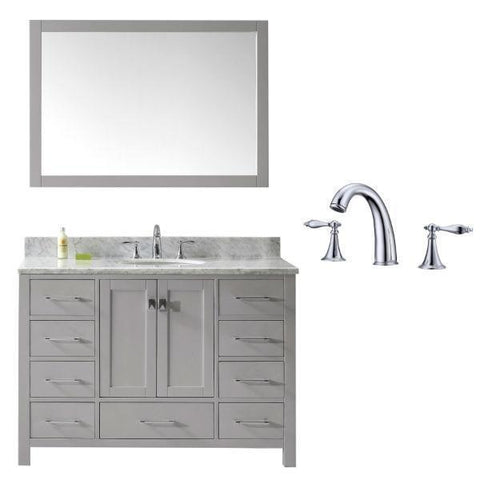 Image of Virtu Caroline Ave 48 Cashmere Single Bathroom Vanity w/ White Top GS-50048 GS-50048-WMRO-CG-002