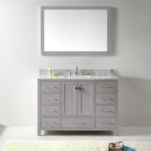 Image of Virtu Caroline Ave 48 Cashmere Single Bathroom Vanity w/ White Top GS-50048 GS-50048-WMRO-CG-NM